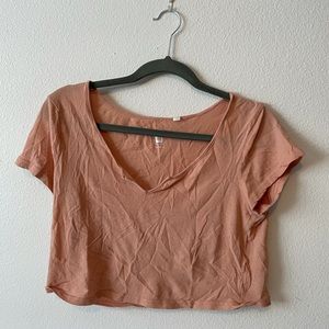 PACSUN CORAL V NECK TEE SIZE LARGE